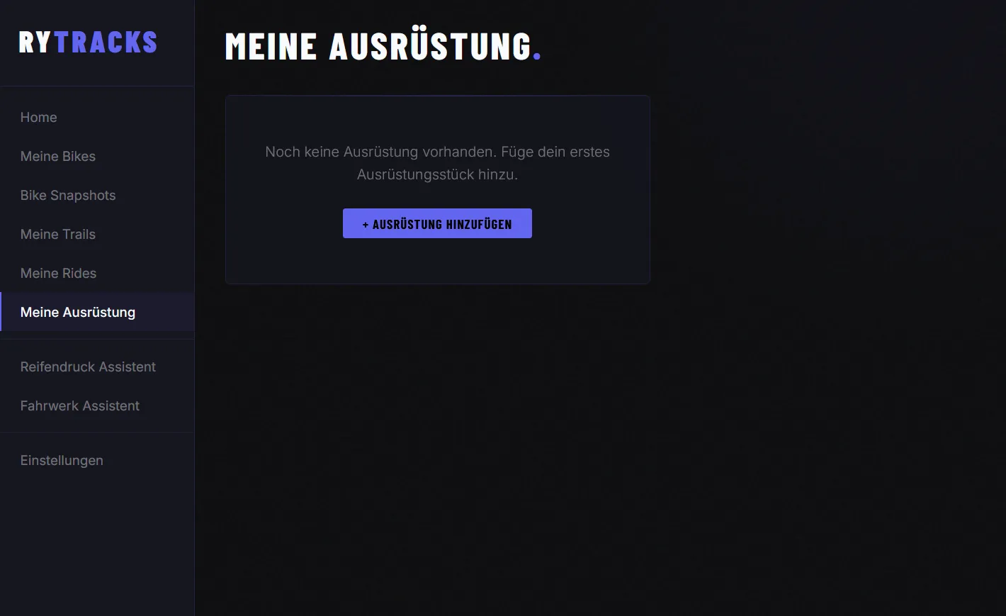 Meine Ausrüstung Übersicht