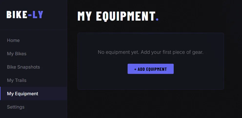 RyTracks My Gear screen