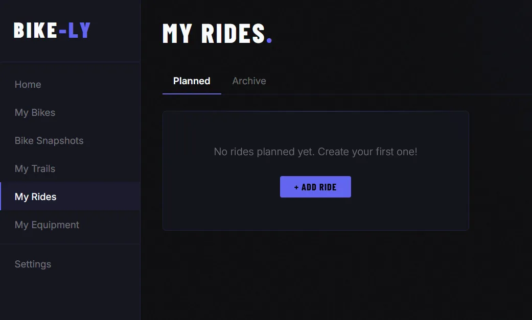 My Rides overview